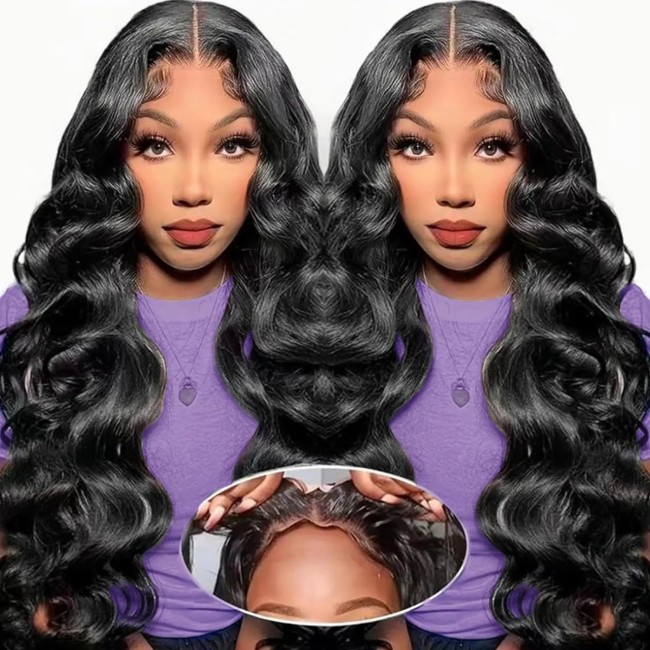 10AGlueless 13*4lace long Wig Body wave 180%Density Original