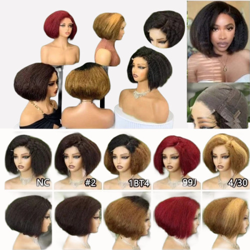 Kinky Straight SDD 13*4Frontal lace Fumi Bob 300%density hum
