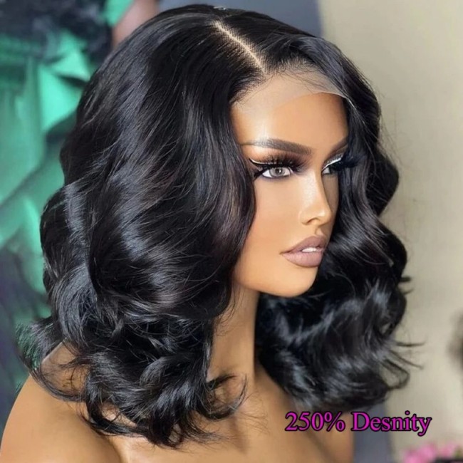 14Inch Bouncy Curly Genuine Hair Lace 4*4 Closure Wig