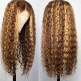4/27 deep wave human hair wig, a popular cross-border European and American front lace wig