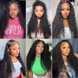 Cross-border real human hair Water Wave 3 Bundles With 4X4 Closure Human Hair