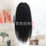 Transparency lace deep curly human hair wig for European and American foreign trade