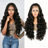 New foreign trade model lace front synthetic fiber large curly wig 13*6 Lace front wigs loose cur