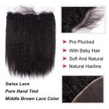 13*4yaki kinky striahgt frontal closure Virgin Hair ear to