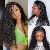 European and American wigs made of real human hair, 4x4 front lace, middle parting, water curly, headgear for foreign trade and cross-border wholesale