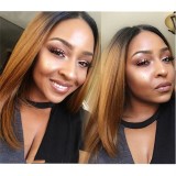 13*4 frontal Straight Bob 1B/30 Brown 200%density wig