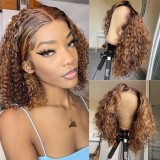 10A Highlight Piano 4/27 Curly Bob 13*4 Human Hair Wig