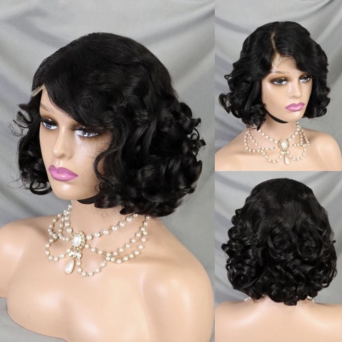 Body Wave Short Bob Wigs Human Hair 4x4 Bob Wig Lace Front H