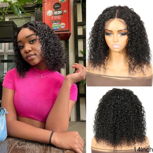 Pre-Plucked Pre-Cut Bob Glueless Wig Curly 4x4 Real Human Hair