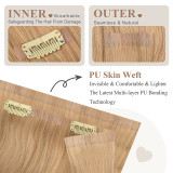 Customized wigs made of 100% human hair, PU clip-in hair extensions, clip-in human hair, cross-border European and American wig pieces