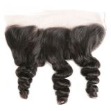 Cross-border African and European and American bestseller 13*4 spiral curl high-definition transparent full hand-woven hairpiece from Xuchang