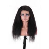 13*4 kinky straight full human hair wig, African foreign trade model humanhair, acrylic