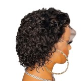 Realistic wig European and American pixie 13*1 lace front short curly hair wig