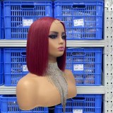 12A Double Drown 300%density 2*6 Kim Closure Straight Bob