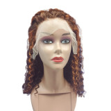 12A Human Hair 4/350 Color 13*4 Ear To Ear Lace Curly Bob