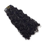 6-piece set of real human hair clip-in wigs, Burmese curls clip-in hair, one-piece wig