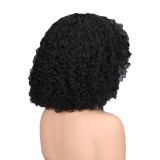 Rose Curly Short Bob Wig with Bangs Human Hair Wig With Bangs