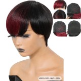 Cross-border short pixie cut human hair wigs in European and American style