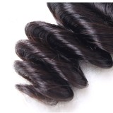 Peruvian human hair 4*4 Lace Closure loose wave human hair piece