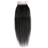 4*4yaki kinky straight HD Transparent lace human hair closur