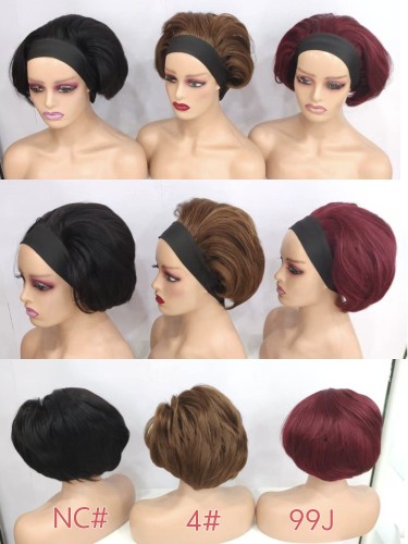 12A Vietnamese Hair Headband Short Cut human hair  wigs 250%