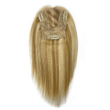 Real hair butterfly-shaped Swiss mesh hairpiece with middle-parted bangs, semi-hand-woven, breathable and lightweight, for foreign trade and cross-border wholesale
