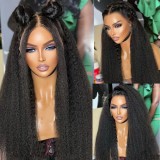 Kinky Straight Human hair Yaki Brazilian 200%13*4Frontalwigs