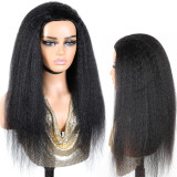Cross-border HalfWig3in1HumanHairKinkyStraight European and American Wig Real Human Hair