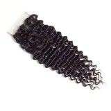 Human Hair Deep Wave Curly 4*4 Lace Closures Brazilian Hair Piece