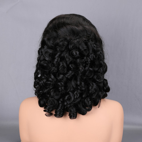 XiaDi Factory sells wholesale colorful real human hair wigs in stock, Spring Curly high volume and high weight real human hair