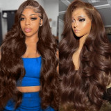 4# Body Wave Lace Front Wigs Human Hair 12A European and American Cross-Border Big Wave
