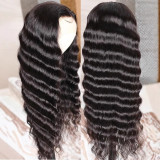 Full head lace front wig made of real human hair, 13*4 deep wave wig