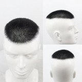 Men's real hair hairpiece, seamless, natural, ultra-thin, hand-woven, for bald spots, real hair hairpiece for the top of the head
