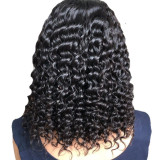 Cross-border glue-free wig made of real human hair, natural color, middle parting, African and European/American women's curly hair