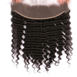 Brazilian human hair deep wave lace frontal, Brazilian hair block, curly hair, hand-woven real hair