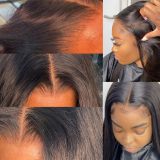 Wig made of real human hair, 6x6 lace hairpiece, straight hair, cross-border wholesale, celebrity style long straight real hair