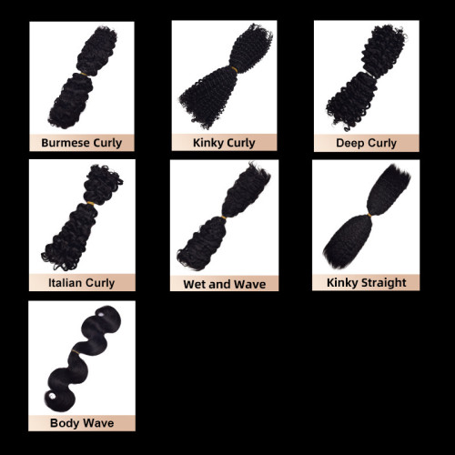 European and American cross-border sdd two-pronged one-tier bulk hair, human hair wigs, real human hair strands