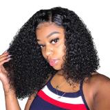 European and American wigs made of real human hair, 4x4 lace front, curly bob short hair wig for women, cross-border wholesale
