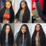 12A Deep Wave Lace Front Wigs Human Hair 180%