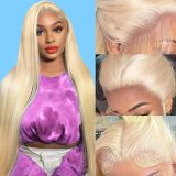 4*4 transparent lace hair piece with 613 human hair lace frontal, straight hair, in stock