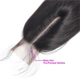 KIMK2*6 lace closure Brazilian human hair closure middle parting hair block real human hair