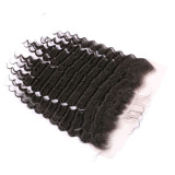 Brazilian human hair deep wave lace frontal, Brazilian hair block, curly hair, hand-woven real hair