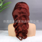 Cross-border European and American human hair wigs wholesale, full head set, natural black long straight hair, hot-selling long curly hair