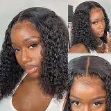 Hot Sale 4*4 Closure Curly Bob wig Brazilian Human Hair