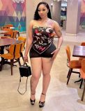 Y300337 European and American cross-border fashion women's printed sexy outfit
