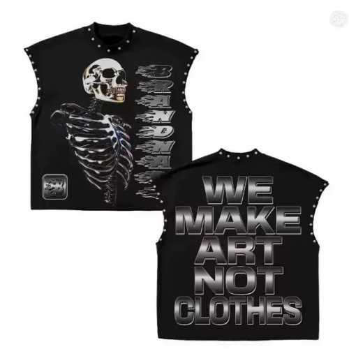 FC1500 European and American cross-border spring and autumn double-sided printed vintage rivet casual vest for European and American hot girls