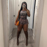 Y220200 European and American cross-border fashion women's sexy versatile mesh ruffle shorts