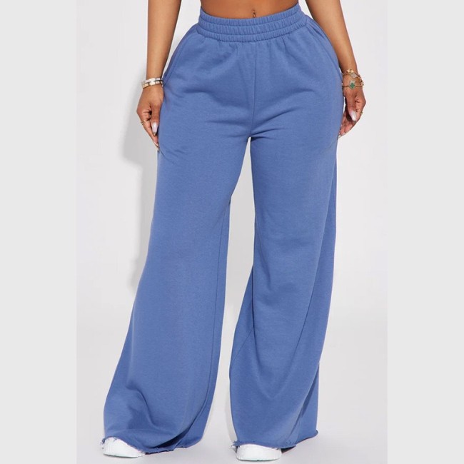 Autumn and winter cross-border European and American women's casual sports yoga elastic high-waisted wide-leg loose pants