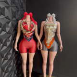 Y300337 European and American cross-border fashion women's printed sexy outfit
