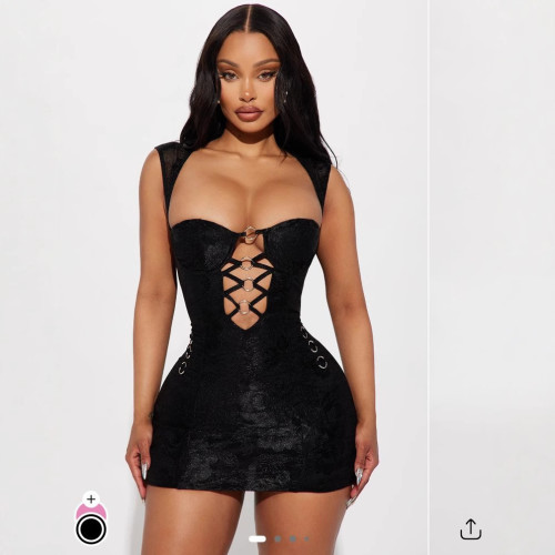 Y300321 New Sexy Hot Girl Bodycon Dress European and American Style Slim Fit Sexy Short Dress